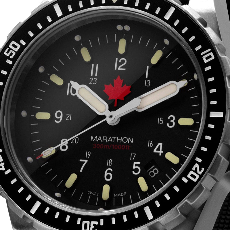 Analogue Watch - Marathon Jumbo Diver's Quartz (JSAR) - 46mm Maple Leaf Dial Limited Edition Stainless Steel WW194018BRACE-MPL