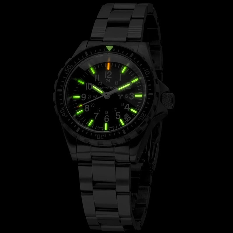 Analogue Watch - Marathon Medium Diver's Quartz (MSAR Quartz) - 36mm No Government Markings Stainless Steel WW194027BRACE-MA