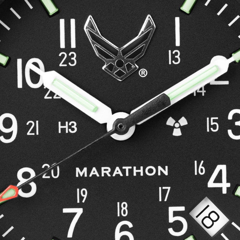 Analogue Watch - Marathon Official USAF™ Officer's Watch With Date (GPQ) 39mm  US Air Force Marked Black WW194015SS-USAF