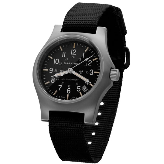 Marathon Re-Issue Stainless Steel GP Quartz with Date (GPQ) 39mm US Government Marking Stainless Steel WW194015SS