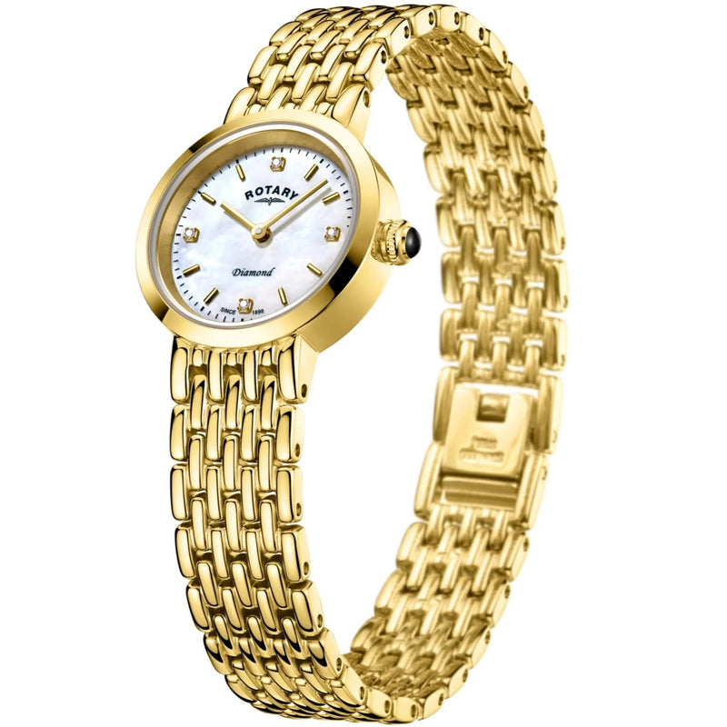 Analogue Watch - Rotary Balmoral Diamond Dot Ladies Gold Watch LB00900/41/D