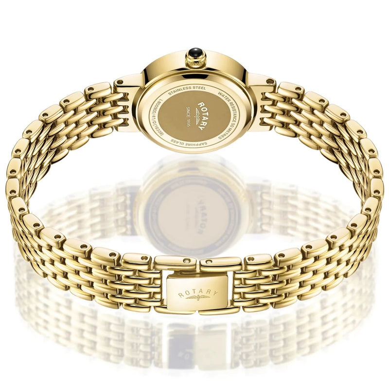 Analogue Watch - Rotary Balmoral Diamond Dot Ladies Gold Watch LB00900/41/D