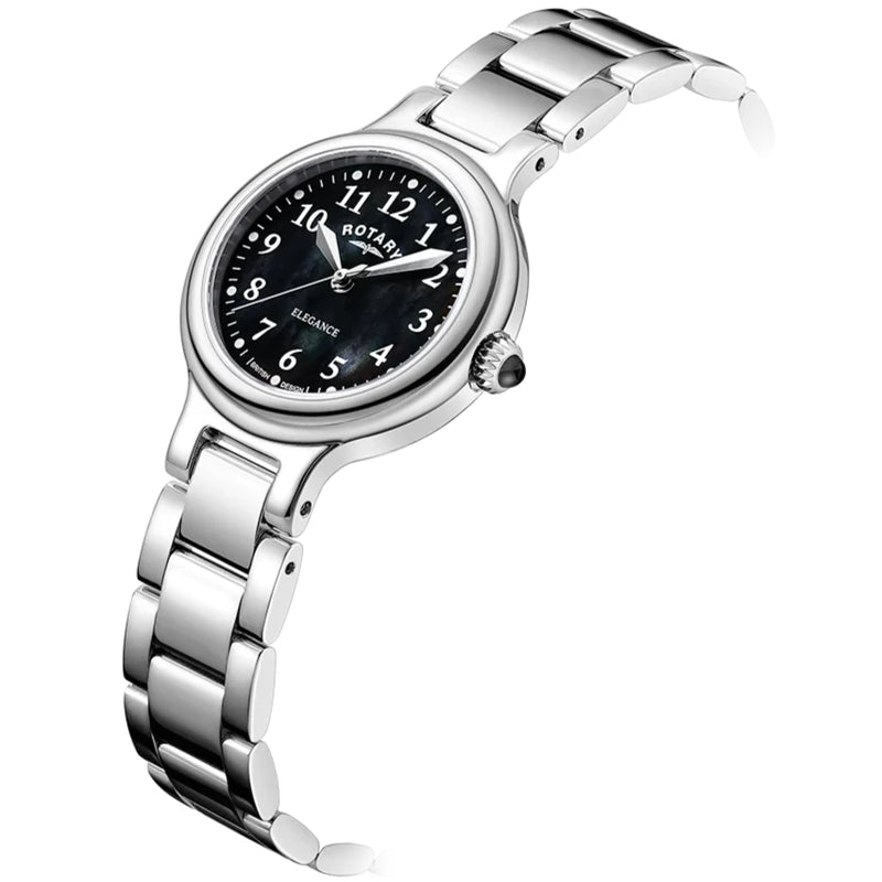 Analogue Watch - Rotary Elegance Ladies Black Watch LB05135/38