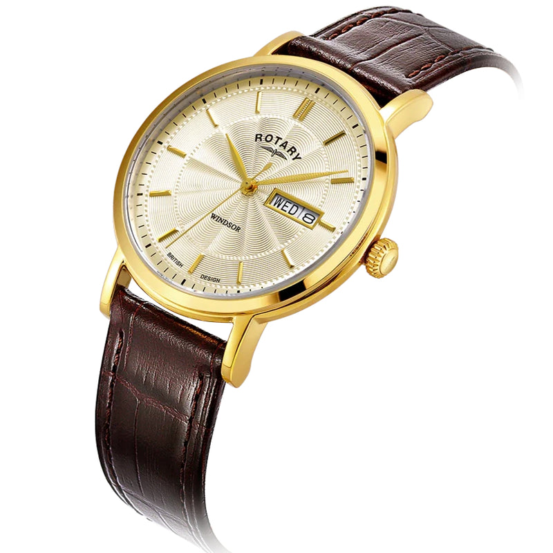 Analogue Watch - Rotary Windsor Men's Gold Watch GS05423/03