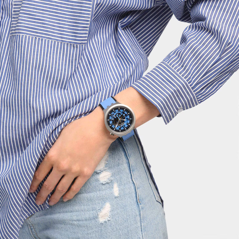 Analogue Watch - Swatch Azure Blue Daze Unisex Watch SB07S106