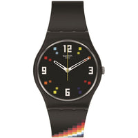 Analogue Watch - Swatch Black Carousel Squares Unisex Watch SO28B705