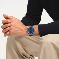 Analogue Watch - Swatch Formal Blue 42 Unisex Watch SS07S125
