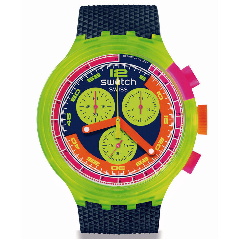 Analogue Watch - Swatch Neon To The Max Unisex Watch SB06J100