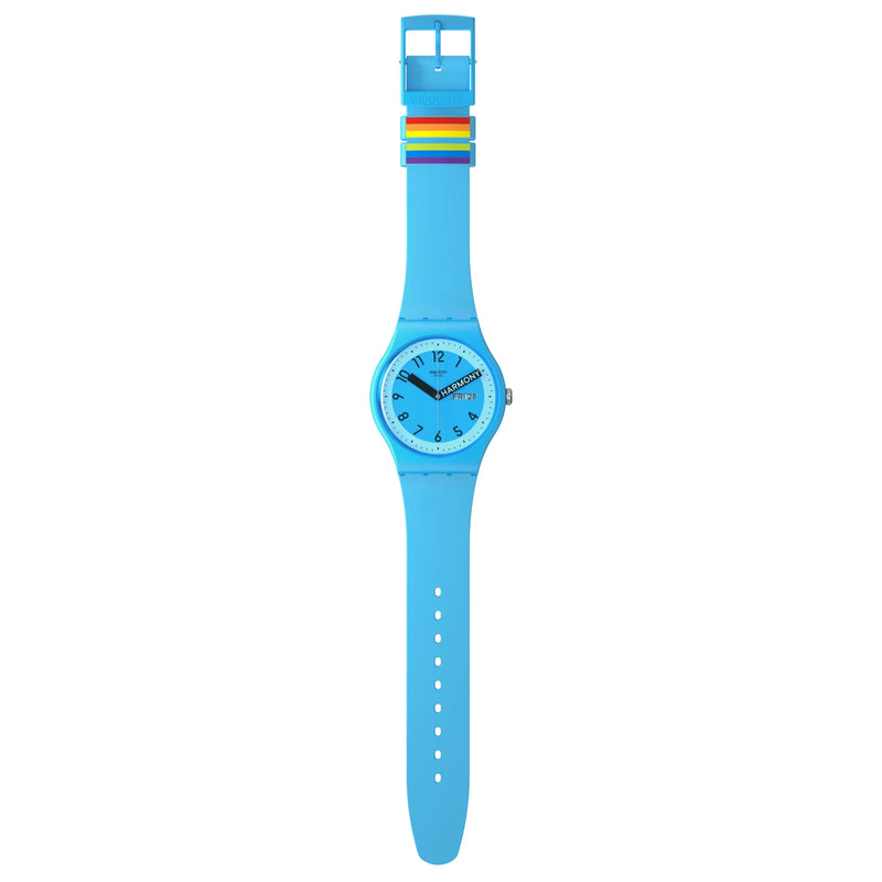 Analogue Watch - Swatch Proudly Blue Unisex Watch SO29S702