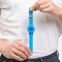 Analogue Watch - Swatch Proudly Blue Unisex Watch SO29S702