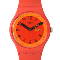 Analogue Watch - Swatch Proudly Red Unisex Watch SO29R705