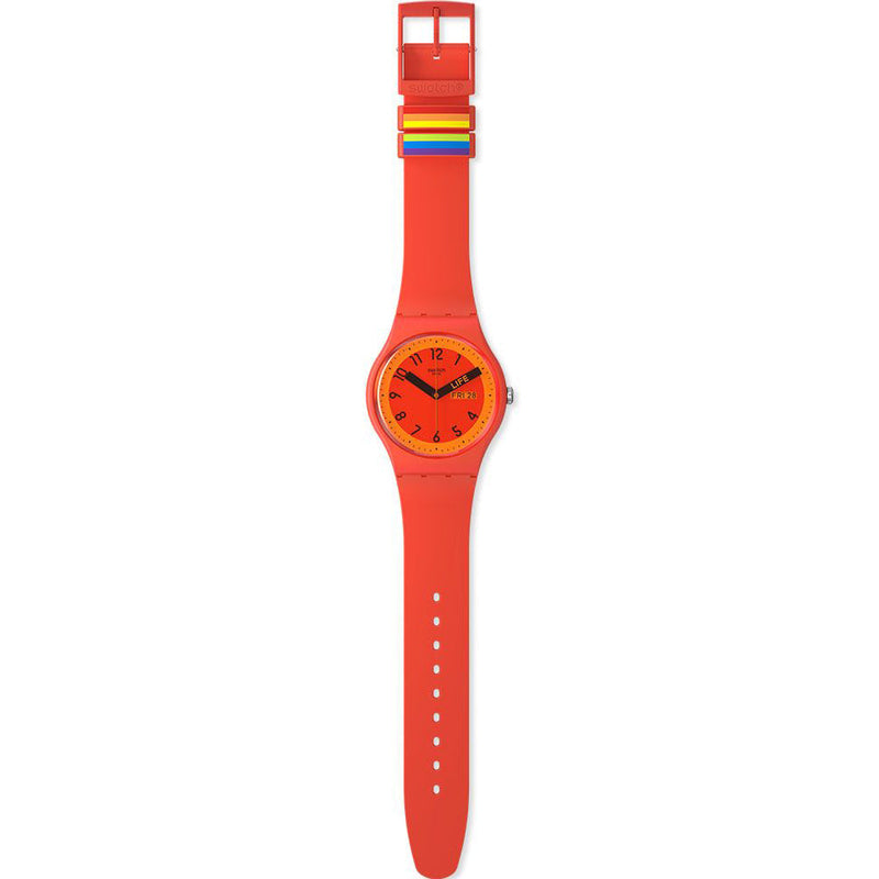 Analogue Watch - Swatch Proudly Red Unisex Watch SO29R705