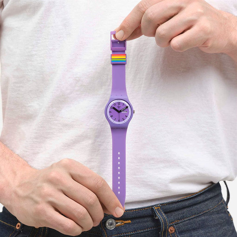 Analogue Watch - Swatch Proudly Violet Unisex Watch SO29V700