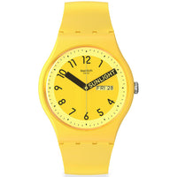 Analogue Watch - Swatch Proudly Yellow Unisex Watch SO29J702