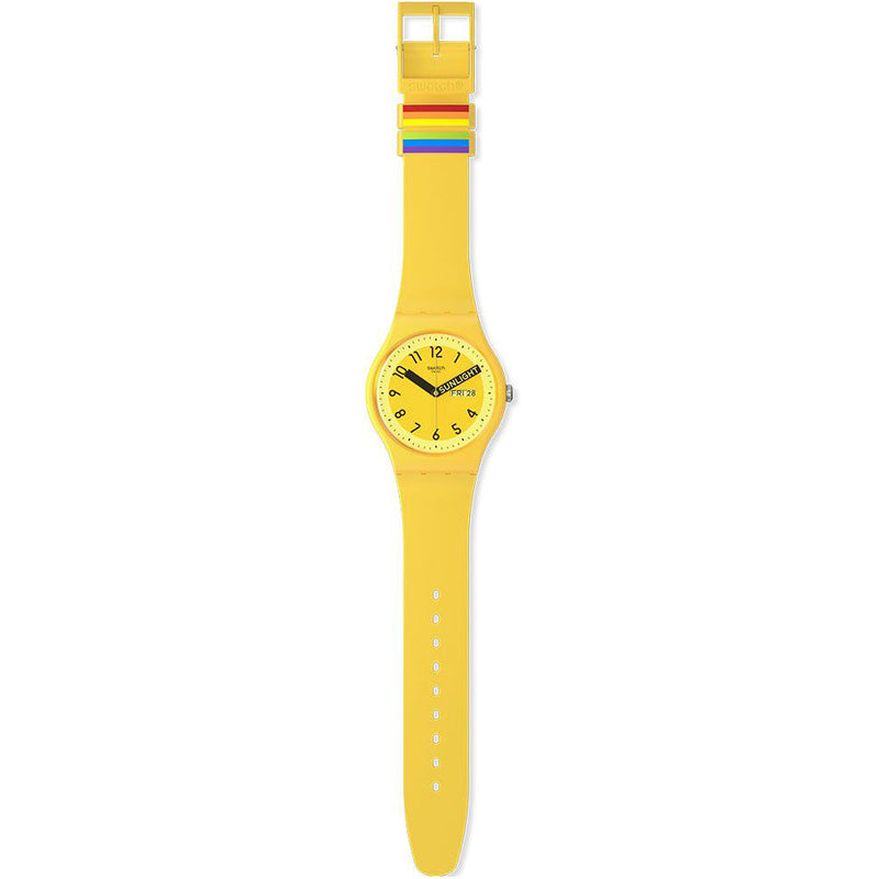 Analogue Watch - Swatch Proudly Yellow Unisex Watch SO29J702