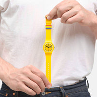 Analogue Watch - Swatch Proudly Yellow Unisex Watch SO29J702