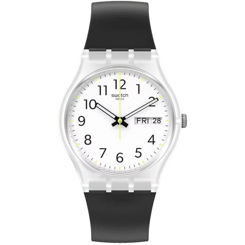 Analogue Watch - Swatch Rince Repeat Black Unisex Black Watch SO28K701