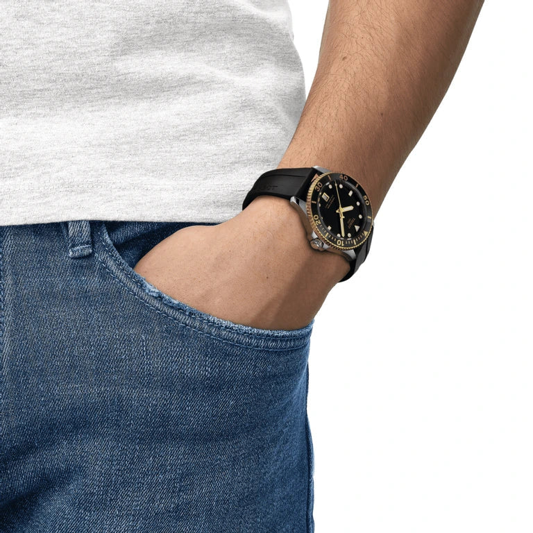 Analogue Watch - Tissot Seastar 1000 Men's Black Watch T120.410.27.051.00