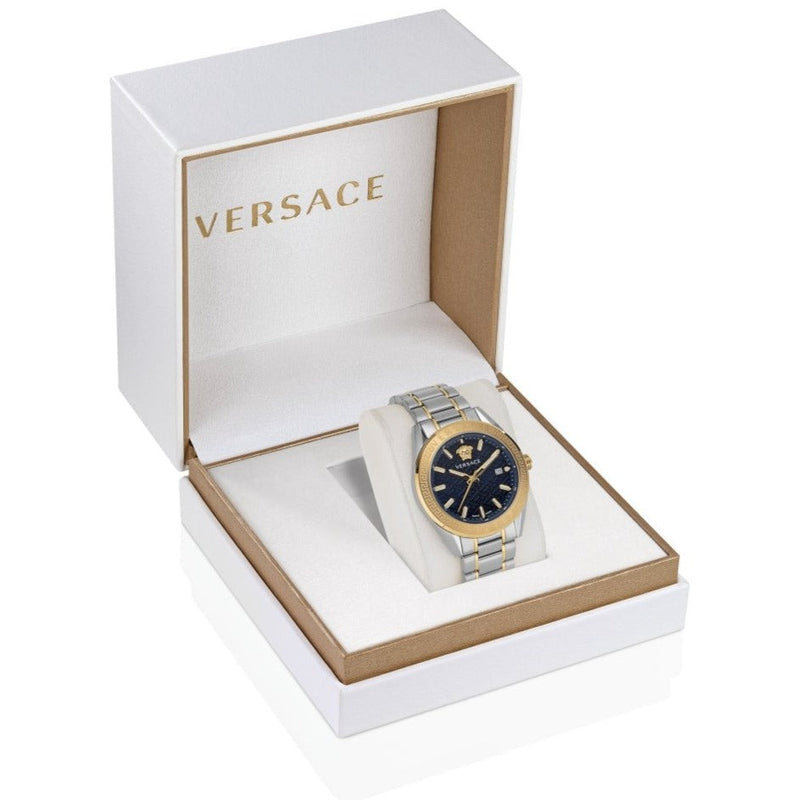 Analogue Watch - Versace V-Code Men's Silver Watch VE6A00523