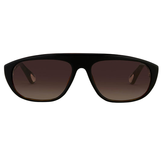 Ann Demeulemeester Sunglasses Flat Top Black and Brown Graduated