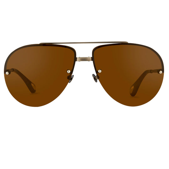 Ann Demeulemeester Men's Sunglasses White Gold and Brown AD13C3SUN