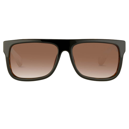 Ann Demeulemeester Sunglasses Flat Top Black and Brown
