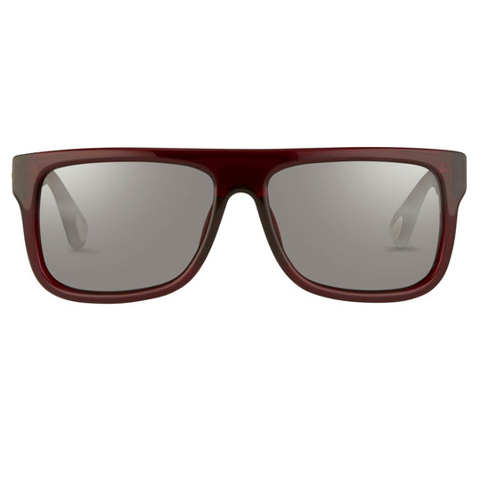 Ann Demeulemeester Sunglasses Flat Top Bordeaux Red and Blue