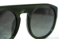 Ann Demeulemeester Sunglasses Flat Top Green 925 Silver with Green Gradient Lenses Category 3 AD10C7SUN - Watches & Crystals