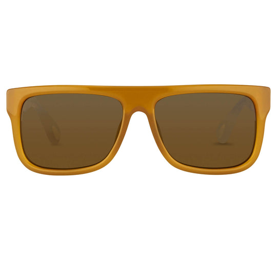 Ann Demeulemeester Sunglasses Flat Top Honey Orange and Green
