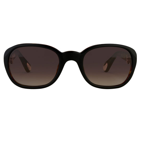 Ann Demeulemeester Ladies Sunglasses Oval Black and Brown Graduated AD8C6SUN