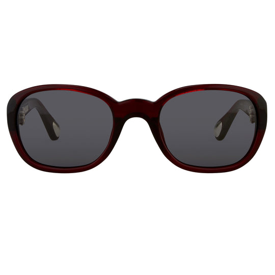 Ann Demeulemeester Sunglasses Oval Red Silver and Blue