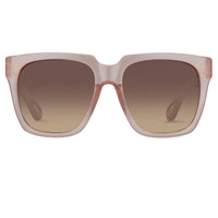 Ann Demeulemeester Sunglasses Oversized Blush Pink with Brown Lenses 925 Silver AD21C5SUN - Watches & Crystals