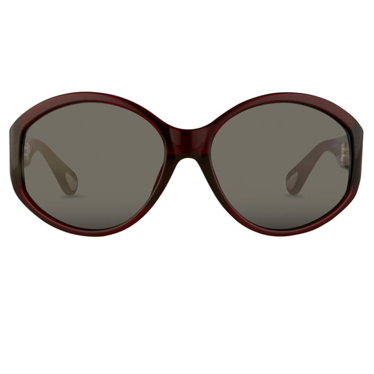 Ann Demeulemeester Ladies Sunglasses Oversized Bordeaux Red and Blue AD6C3SUN