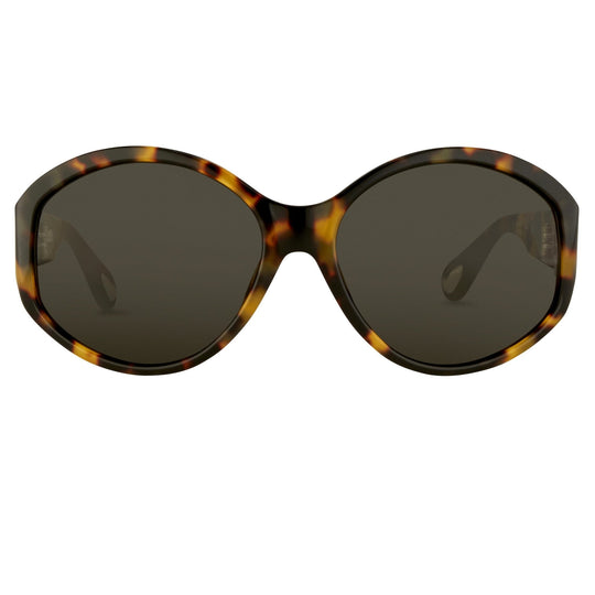 Ann Demeulemeester Ladies Sunglasses Oversized Tortoise Shell and Grey AD6C2SUN