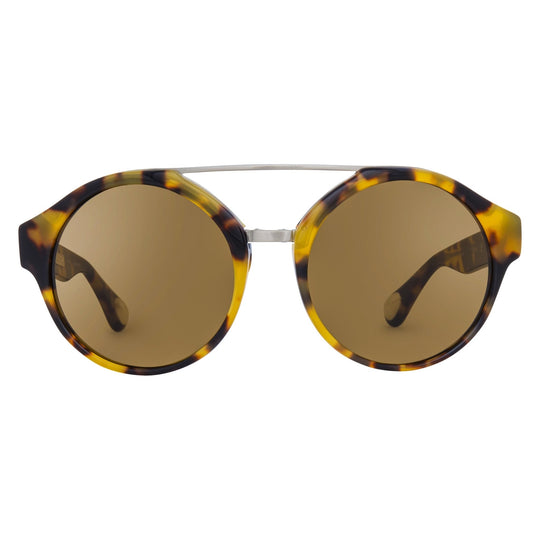 Ann Demeulemeester Sunglasses Round Tortoise Shell Titanium with Brown AD45C2SUN