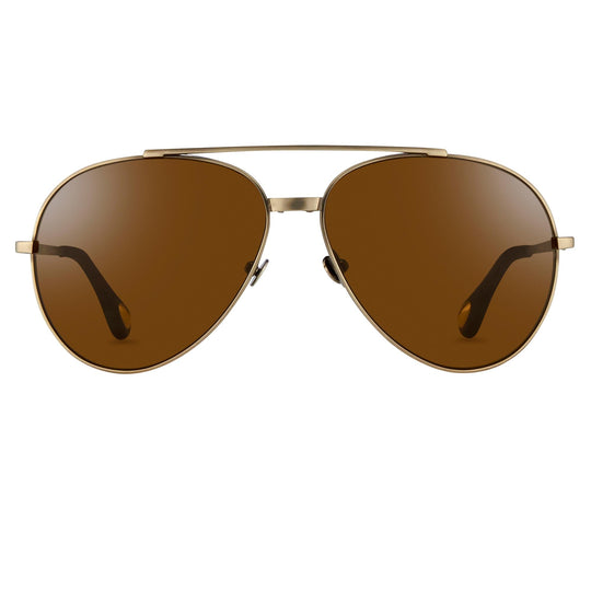Ann Demeulemeester Men's Sunglasses Brushed Silver and Brown AD14C3SUN