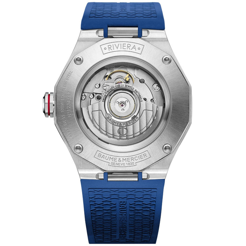 Automatic Watch - Baume & Mercier Riviera Automatic Men's Blue Watch BM0A10659