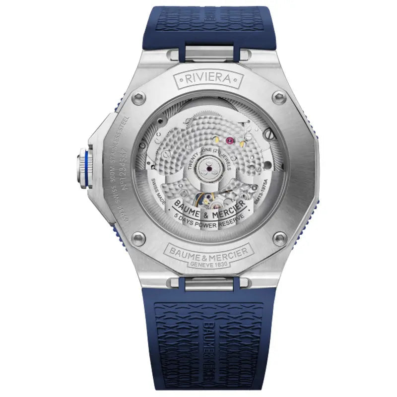 Automatic Watch - Baume & Mercier Riviera Automatic Men's Blue Watch BM0A10716