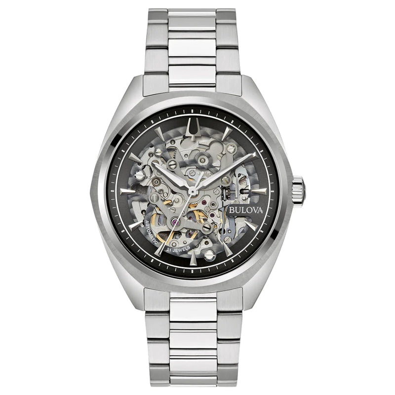 Bulova mens silver watch discount
