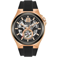 Automatic Watch - Bulova Maquina Auto Men's Rose Gold Watch 98A177