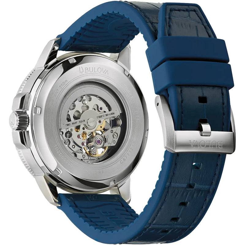 Automatic Watch - Bulova Marine Star Auto Men's Blue Watch 96A291