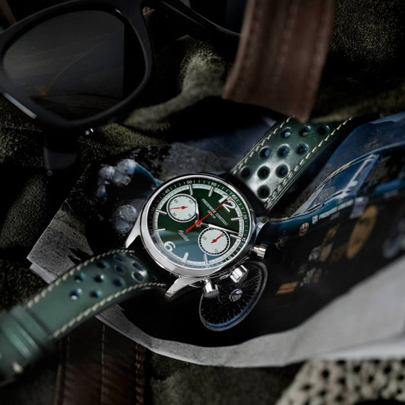 Automatic Watch - Frederique Constant Vintage Rally Healey Chrono Automatic Men's Green Watch FC-397HGR5B6