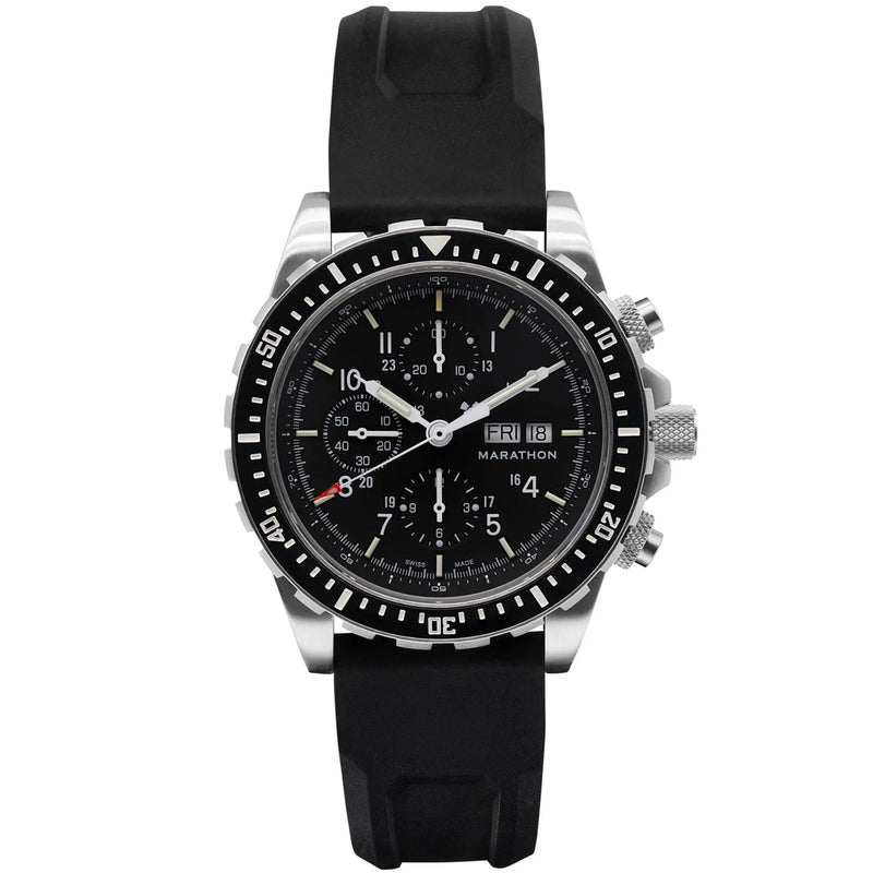 Automatic Watch - Marathon Jumbo Diver/Pilot's Automatic Chronograph (CSAR) - 46mm No Government Markings Stainless Steel WW194014