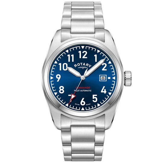 Rotary Commando Pilot Auto Men's Steel Blue Watch GB05470/52