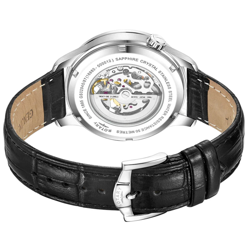 Automatic Watch - Rotary Greenwich Skeleton Men's Black Watch GS02945/87