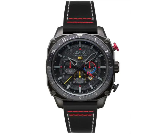 AVI-8 Hawker Hunter Atlas Men's Black Dual Time Watch AV-4100-04