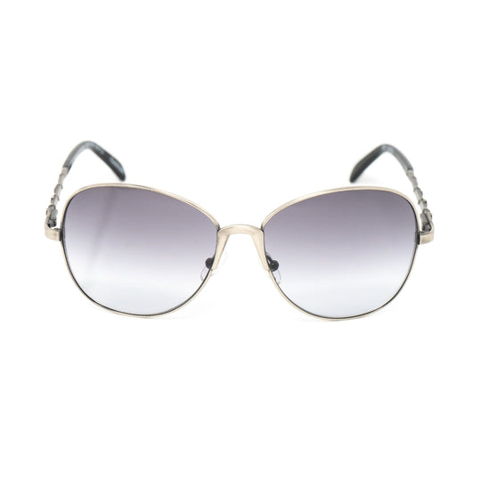 Buddhist Punk Sunglasses Rectangular Antique Silver and Grey