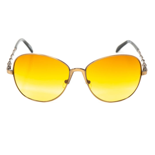 Buddhist Punk Sunglasses Rectangular Gold and Yellow