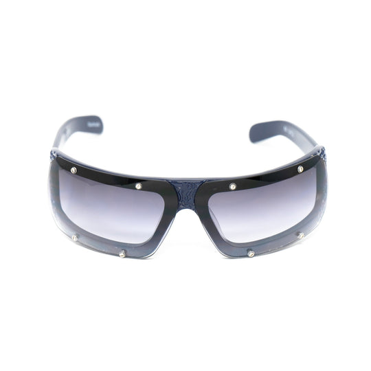 Buddhist Punk Sunglasses Rectangular Navy and Grey