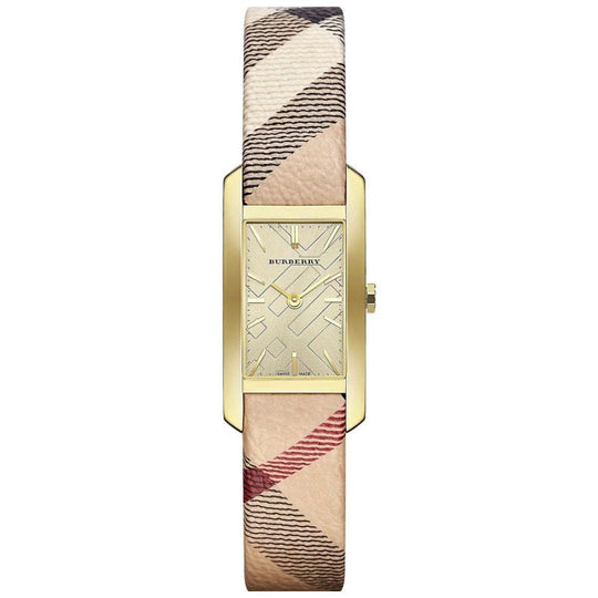 Burberry BU9509 Ladies The Pioneer Check Yellow Gold Watch